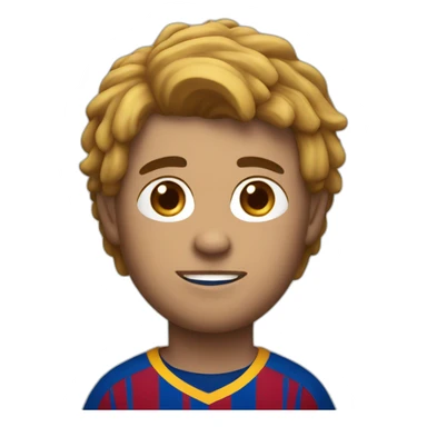 Guy wearing barcelona jersey playing soccer sticker