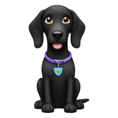 black lab dog wearing a recovery collar  sticker