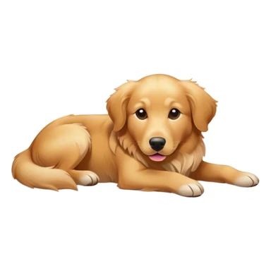 Golden retriever mix laying down in the sun light  sticker