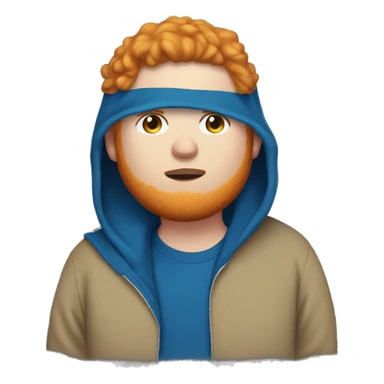 fat, ginger streamer named caseoh wearing a blue hoodie emoji sticker