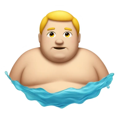 Fat guy swimming  sticker