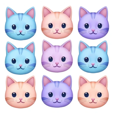 Сгенерируй набор эмодзи в пастельных тонах (мягкие розовые, голубые, сиреневые, мятные, персиковые оттенки) для Telegram-канала о кошачьей психологии. Эмодзи должны быть милыми, но не детскими, и подходить для:

Привлечения внимания (например, восклицательные знаки, звёздочки, лампочки).

Ведения списков (цифры, маркеры, галочки).

Иллюстрации постов (котики, лапки, следы, книги, лупы, растения, сердца, облачка).

Стиль: нежные, уютные, слегка минималистичные. Избегай слишком мультяшных или агрессивных вариантов."*

Примеры эмодзи, которые могут получиться:
🔸 Для привлечения внимания: 💡🌟✨📌🔍
🔸 Для списков: ❶ ❷ ❸ ✓ ➔ ☑️ •
🔸 Для иллюстрации: 🐾📖🌿💭🐈🛋️💕 sticker