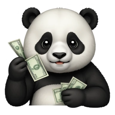 Panda eat money sticker