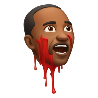 Man with red paint pouring out of mouth sticker