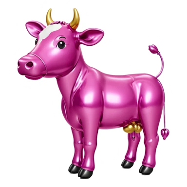   jeff koons style vinyl balloon girl cow sculpture  sticker