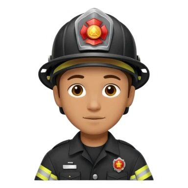 Firefighter with Black uniform sticker