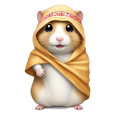 An Arab hamster wearing a thobe and shemagh sticker
