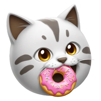 Cat eating donut sticker