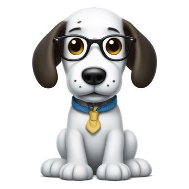 Snoopy the dog from Charlie Brown wearing glasses and a Joe Cool shirt sticker