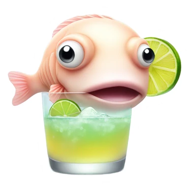 Blob fish with a margarita  sticker