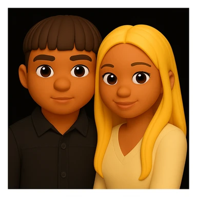 Make the skin color of both people the same, keeping the 3D emoji style and all other details unchanged. The style to emulate is microsoft style 3d fluent emojis with all original details preserved. sticker
