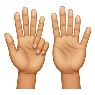 Should be like a simple hand emoji where the hands form an equilateral triangle with the two thumbs forming the top side and then the remaining four fingers on each hands meet at the middle going down. sticker