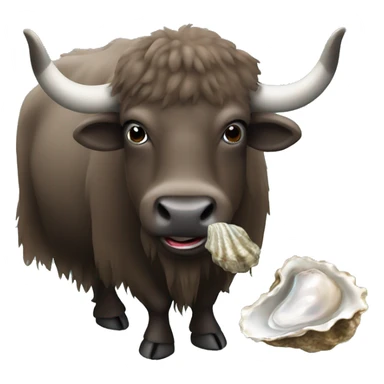 yak eating an oyster sticker