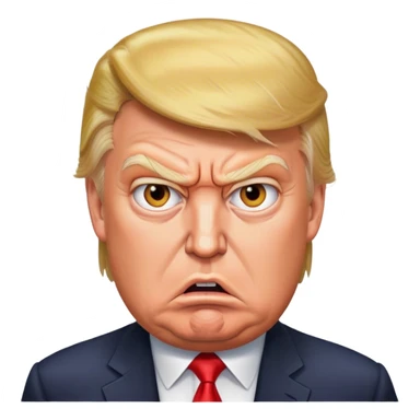 trump angry photorealistic sticker