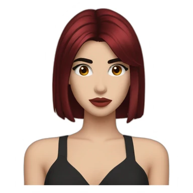 Dua Lipa with dark red hair sticker