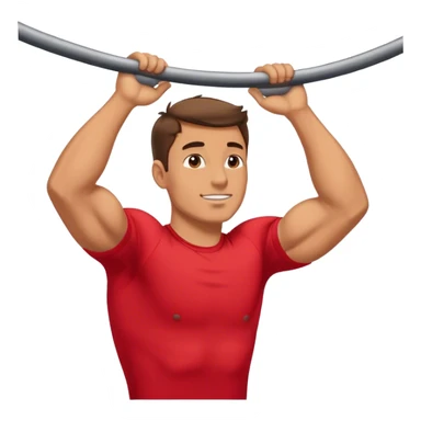 guy with red shirt doing chin ups sticker