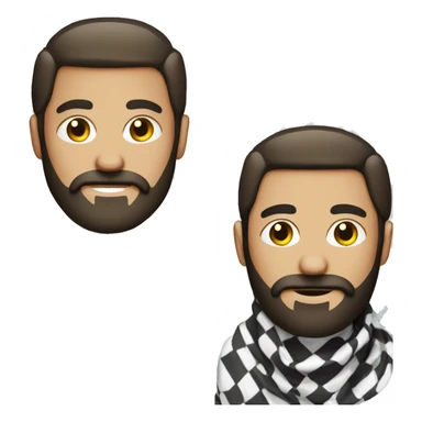 men with beard and moustache wearing keffiyeh sticker