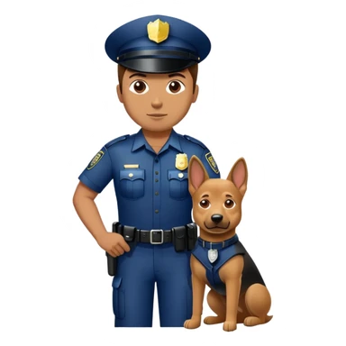 Police man and police dog sticker