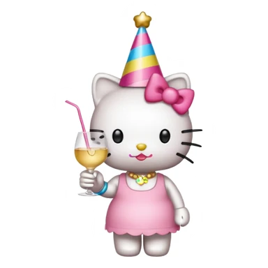 hello kitty drinking vodka  sticker