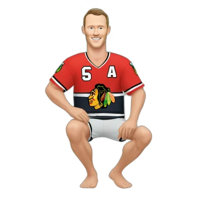 Jonathan Toews as rainbow beach bum sticker