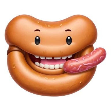 Mouth eating a sausage sticker