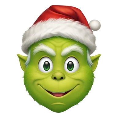 The Grinch with a Santa hat emoji sticker