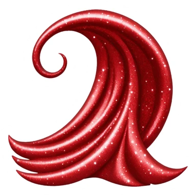 red glitter wave sticker