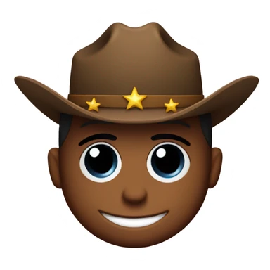 Cowboy smileyface with stars in its eyes sticker