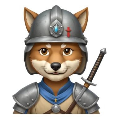 wolf face, mogolian ancient with small sword back and steel helmet sticker
