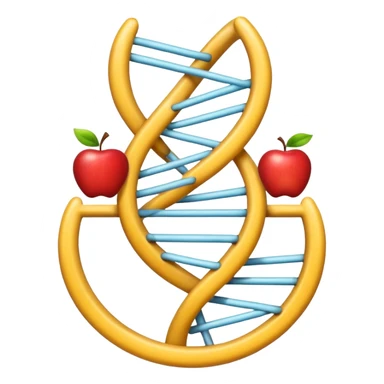 DNA-Helix Emoji mit Labor-Accessoire, wissenschaftlich, Apple-Emoji-Stil sticker