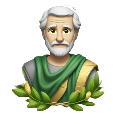 Aristotle holds a golden laurel wreath in his hand sticker