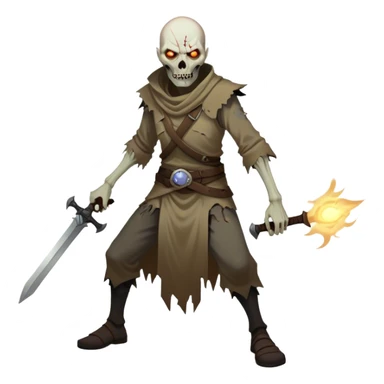 Cinematic Realistic WoW undead civilian Portrait, captured in a fierce, battle-ready stance, muscles taut beneath his tattered, earth-toned attire. His decayed, pallid skin and glowing eyes are rendered with intense lifelike detail and dynamic lighting, high shine, embodying the raw, relentless fury of an undead civilian in the heat of combat. sticker