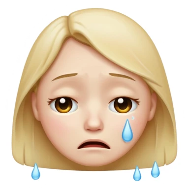 crying face emoji, single tear, sad expression sticker