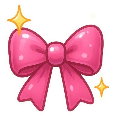 new bow emoji, cute and shiny, with sparkles sticker