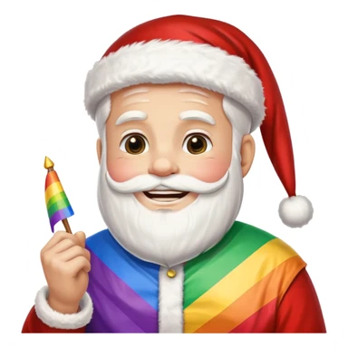 gay santa holding pride flag  sticker