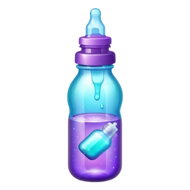 glitter purple and cian feeding bottle sticker