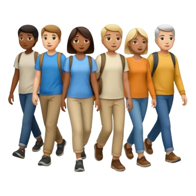 Line of people sticker