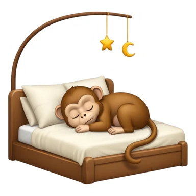 Monkey sleeping in bed sticker