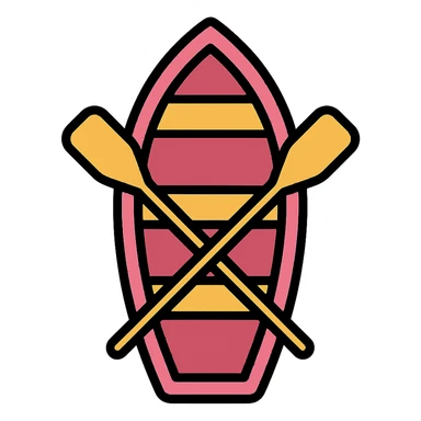 classic pink wooden rowing boat sticker