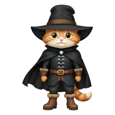 puss in boots black hat black cape sticker