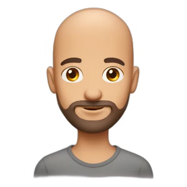 A bald guy with a three day beard sticker