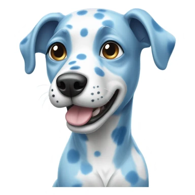 A dog with light blue skin and blue spots sticker