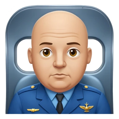 bald a bit fat man in a blue uniform on a bombing plane sticker