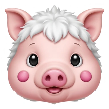 white and black baby pig sticker