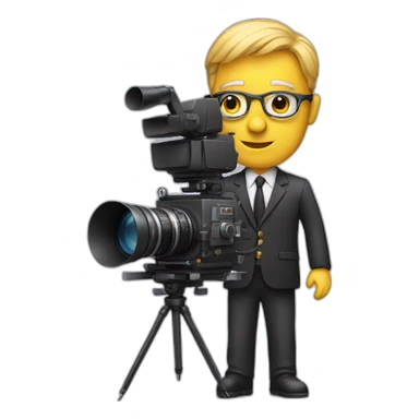typical director with a movie camera sticker