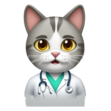 Doctor cat frustrated, because patient is not walking 10 thousand steps a day sticker