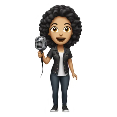 Latina with light skin singing in microphone  sticker