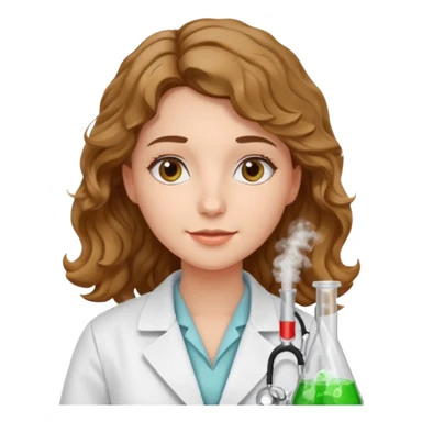 young women pharmacist studying science, wavy hair sticker