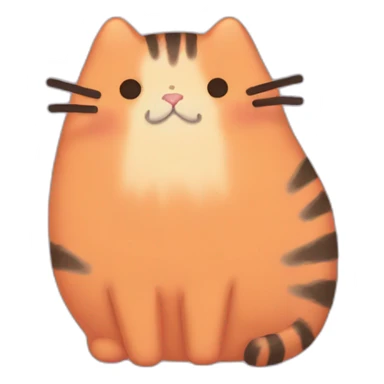 orange pusheen sticker