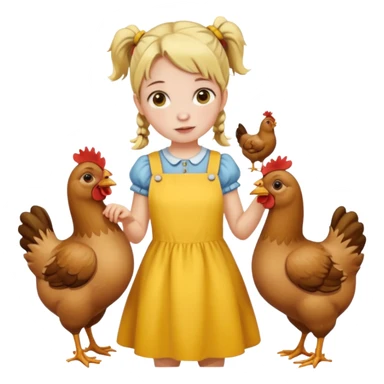 Girl feeding chickens – Pigtails, yellow dress



 sticker